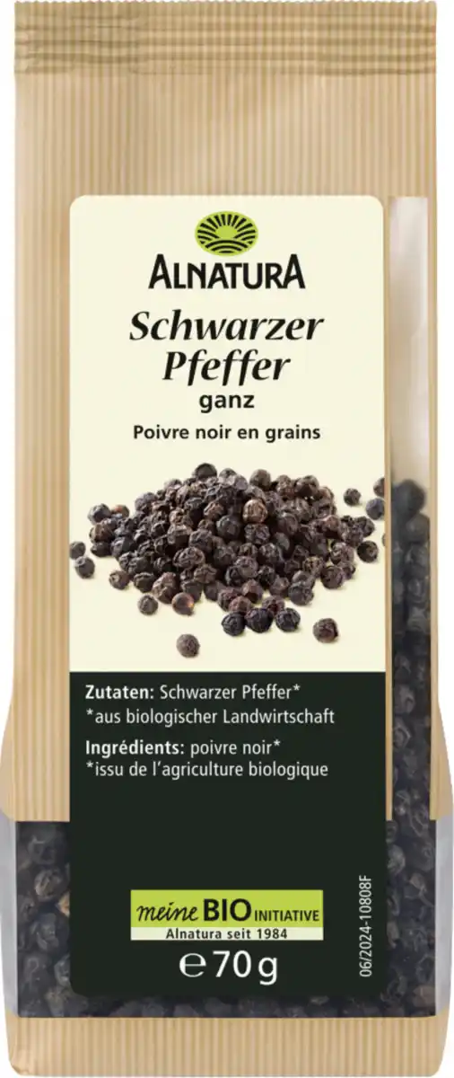 Bild 1 von Alnatura Bio Schwarzer Pfeffer, ganz, 70 g