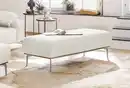 Bild 1 von W.SCHILLIG Polsterhocker run, mit elegantem Holzsockel, Füße in Silber matt, Breite 150 cm