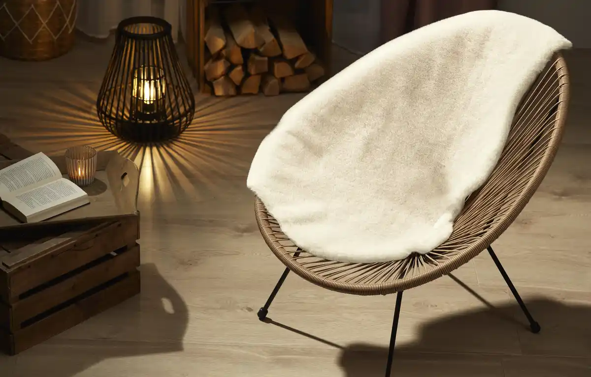 Bild 2 von IDEENWELT Deko-Fellteppich creme