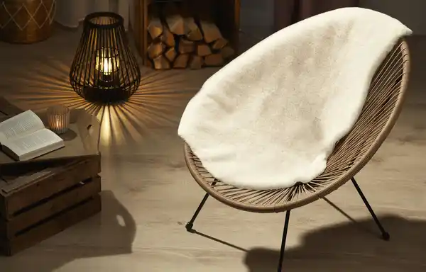 Bild 2 von IDEENWELT Deko-Fellteppich creme