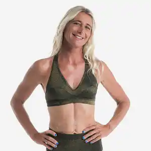 Bikini-Oberteil Damen Bustier Ana Pailletten schwarz/gold