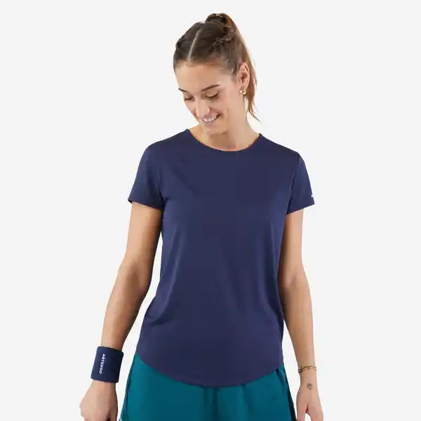 Bild 1 von Damen T-Shirt Tennis Rundhals - Dry Essentiel 100 marineblau