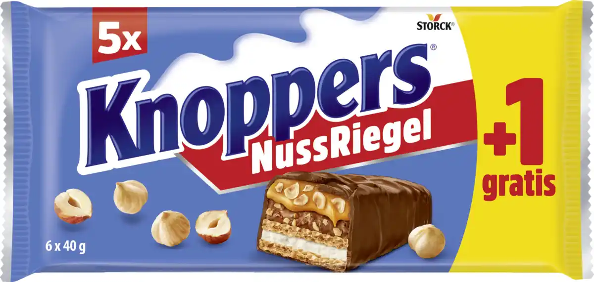 Bild 1 von Knoppers NussRiegel 5+1, 240 g