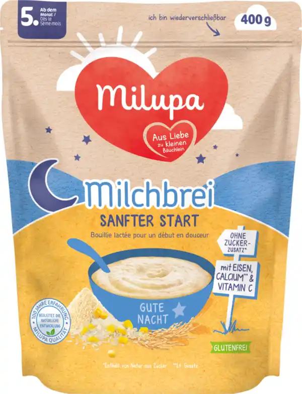 Bild 1 von Milupa Milchbrei Sanfter Start Gute Nacht, nach dem 5. Monat, 400 g