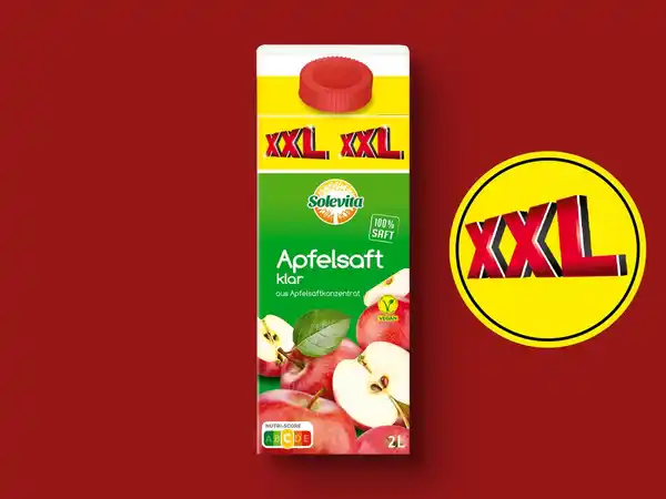 Bild 1 von Solevita Apfelsaft klar XXL,  2 l