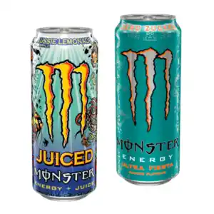 MONSTER Energydrink Lewis Hamilton Zero Sugar - Juiced Aussie Lemonade Style - Rehab Tea + Peach - Ultra Fiesta Mango Flavour Zero Sugar 0,5L