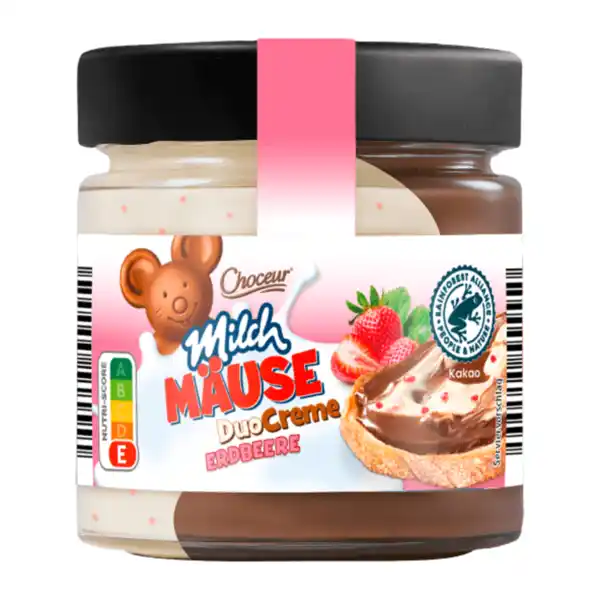 Bild 1 von CHOCEUR Milchmäuse-Duo-Creme Erdbeere 200g