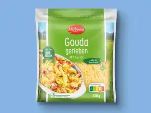 Milbona Gouda, gerieben,  250 g