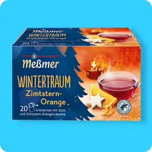 MESSMER Wintertee, Wintertraum – Kräutertee mit Zimt und Zimtstern-Orangen-Aroma