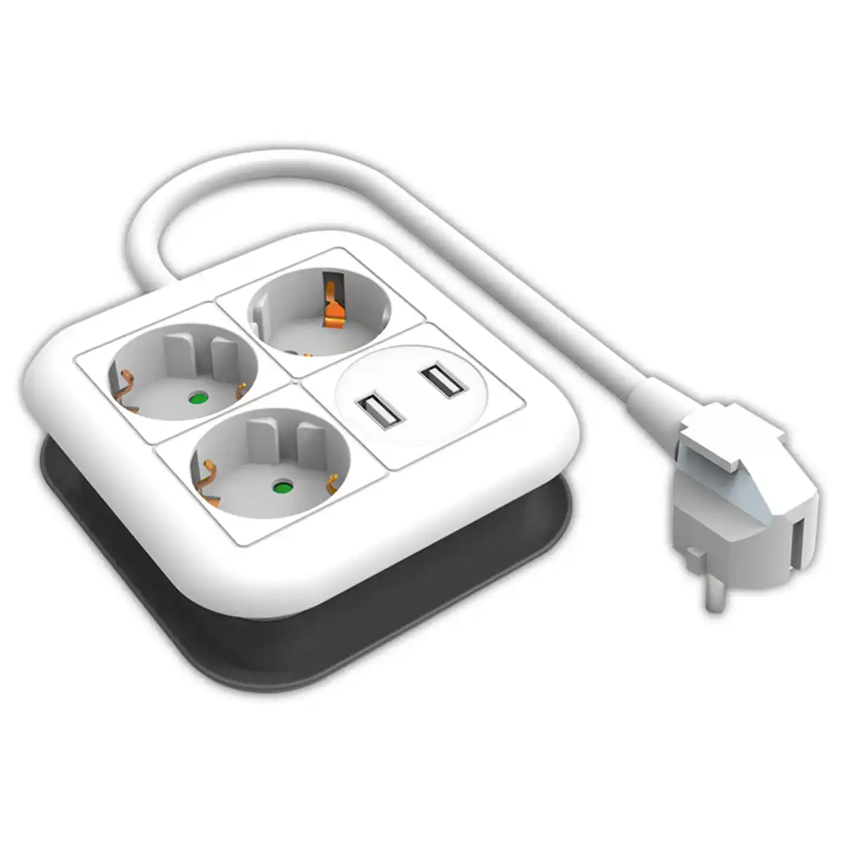 Bild 2 von Powertec Electric 3-fach Steckdose mit 2 USB-Anschlüssen