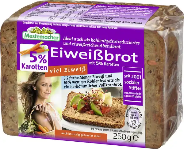 Bild 1 von Mestemacher Karotten Eiweißbrot 250G