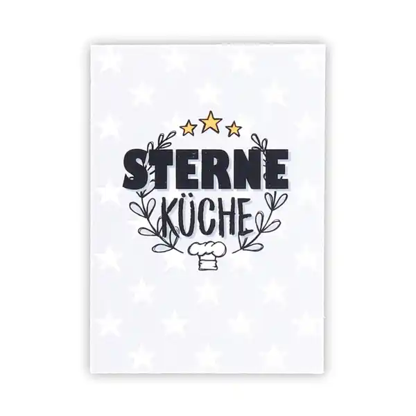 Bild 1 von Putzschwamm-Karte "Sterneküche" 15 x 10 cm