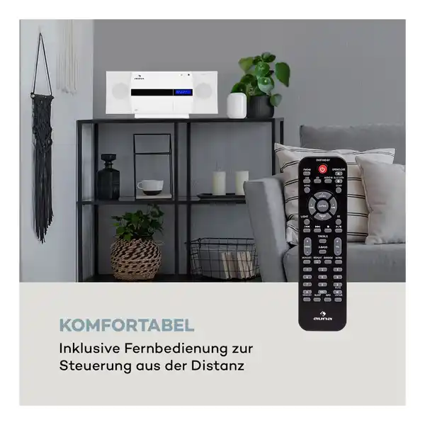 Bild 1 von V-20 DAB Vertikal-Stereoanlage BT NFC CD MP3 USB DAB+ & UKW-Tuner Weiß