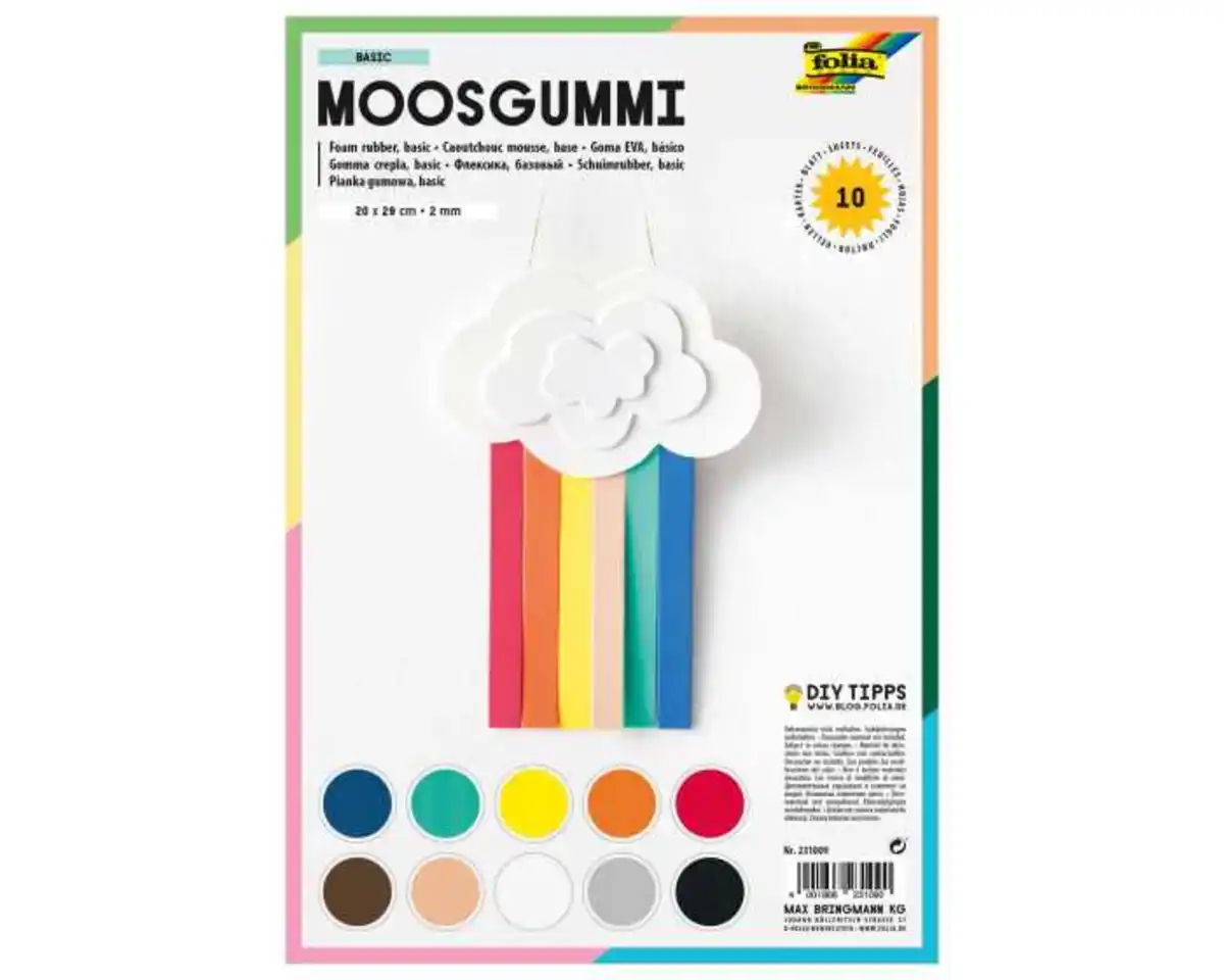 Bild 1 von FOLIA Moosgummi 20 x 29cm 10 Bögen