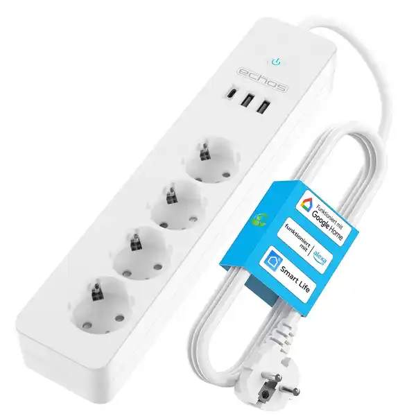 Bild 1 von Echos smarte WLAN Steckdosenleiste Mehrfachsteckdose m. USB 2.0 Meter