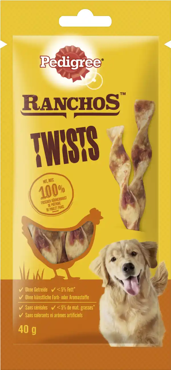 Bild 1 von PEDIGREE® RANCHOS Twists Beutel mit Huhn 12 x 40g