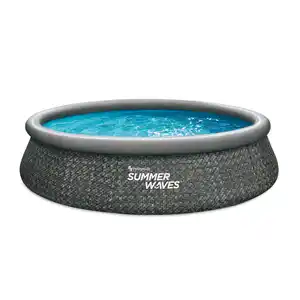 Summer Waves Pool Set Dark Herringbone 3,96m x 84 cm