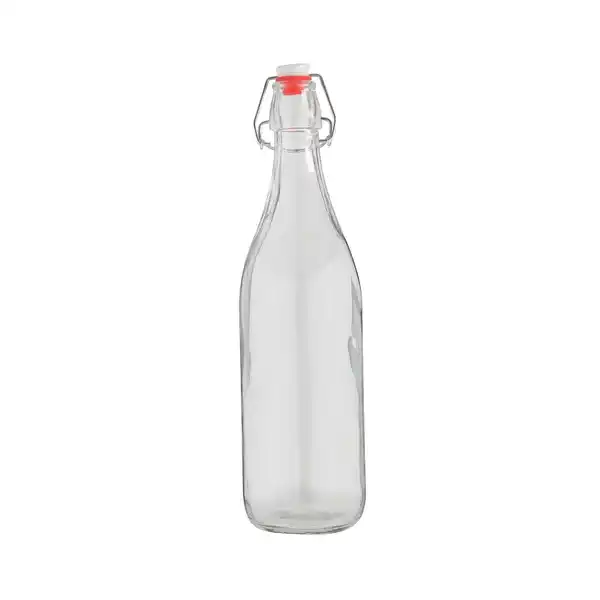 Bild 1 von Glasflasche mit Bügelverschluss, 1 Liter rund