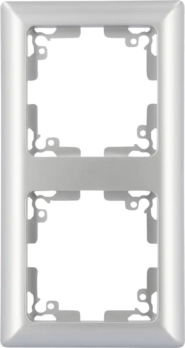 Bild 1 von Unitec Abdeckrahmen 2-fach Genua silber