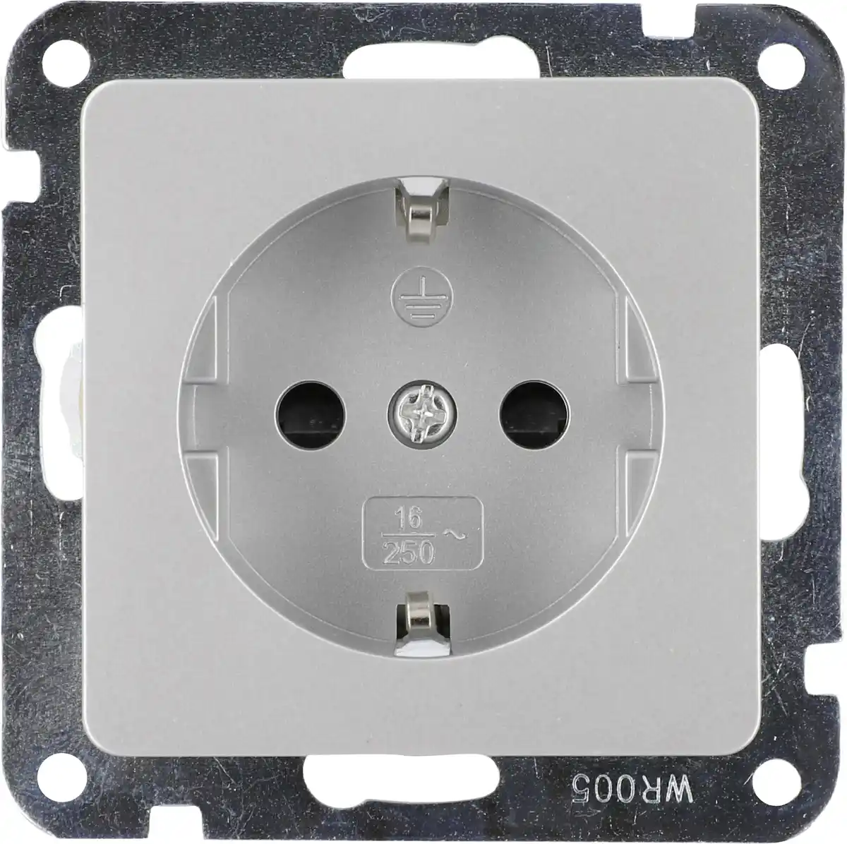 Bild 1 von Unitec Steckdose ohne Rahmen silber, Serie Genua