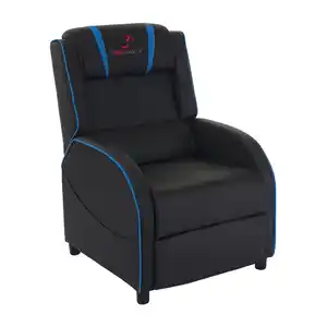 Fernsehsessel MCW-D68, Relaxsessel TV-Sessel Gaming-Sessel, Kunstleder ~ schwarz/blau