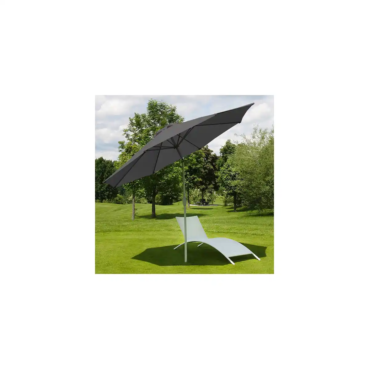 Bild 1 von Sonnenschirm Asti, Gartenschirm, Ø 2,7m neigbar Polyester/Alu 5kg ~ anthrazit