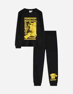 Kinder Pyjama Set aus Langarmshirt und Hose  - Pokémon - schwarz