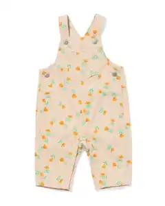 Baby Latzhose Blumen pfirsich