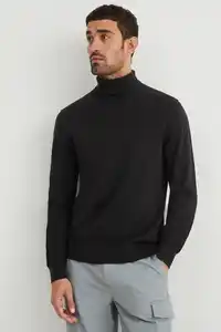 C&A Rollkragenpullover, Schwarz, Größe: S