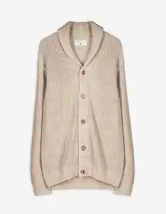 Herren Strickjacke - Schalkragen - beige