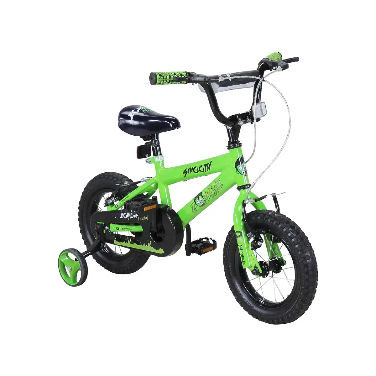 Bild 1 von Actionbikes Kinderfahrrad Zombie 12 Zoll, V-Brake-Bremsen, höhenverstellbar, Stützräder, Reflektoren