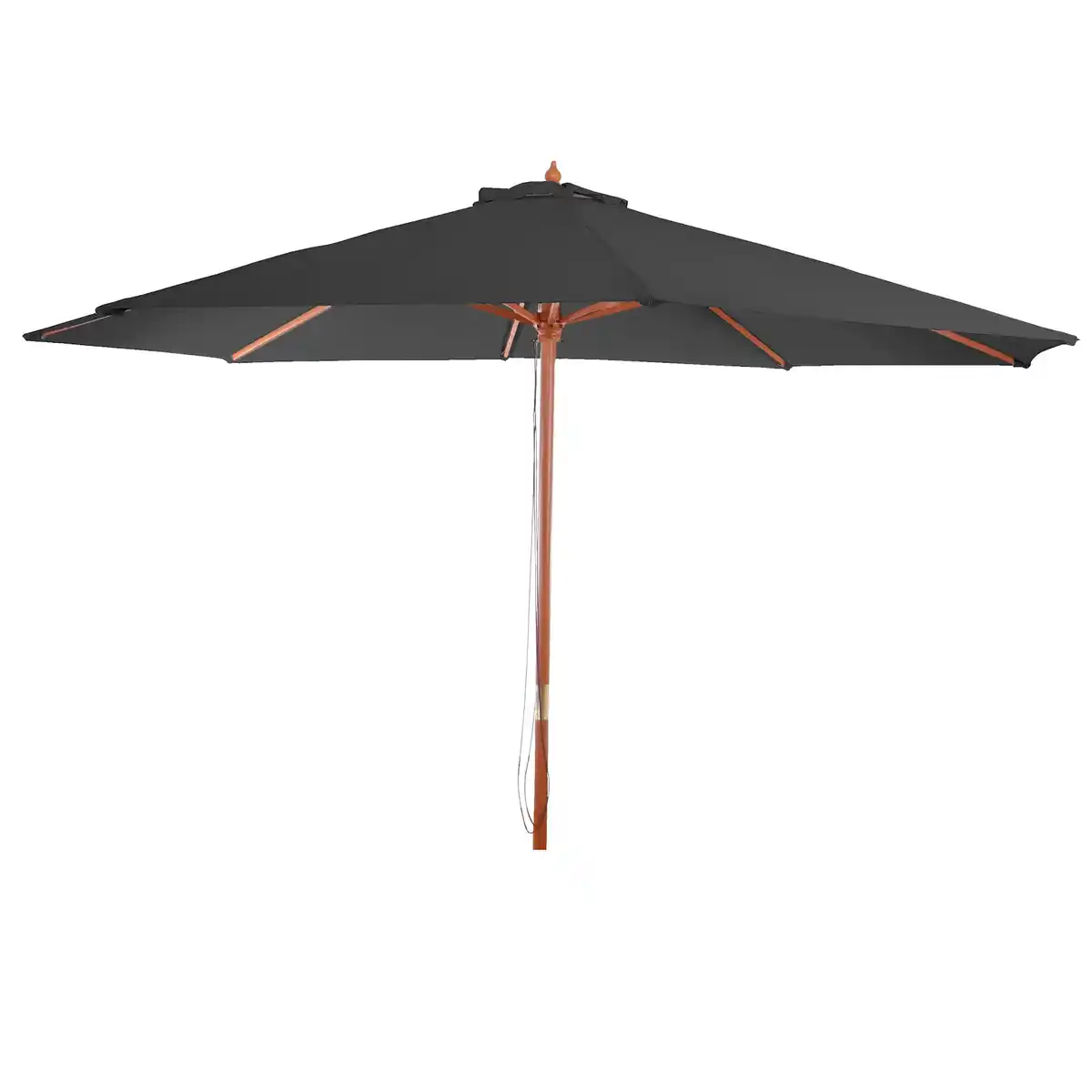 Bild 1 von Sonnenschirm Lissabon, Gartenschirm Marktschirm, Ø 3,5m Polyester/Holz 7kg ~ anthrazit