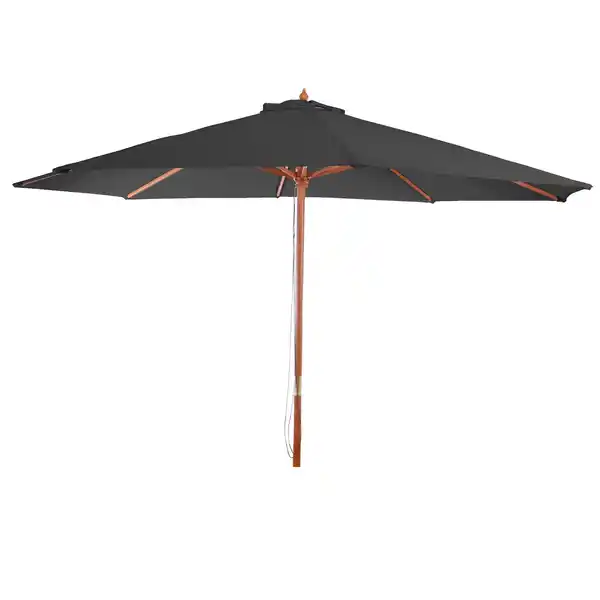 Bild 1 von Sonnenschirm Lissabon, Gartenschirm Marktschirm, Ø 3,5m Polyester/Holz 7kg ~ anthrazit