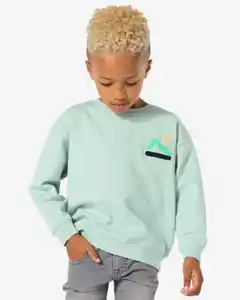 Kinder-Sweatshirt, oversized, grafisches Muster blau