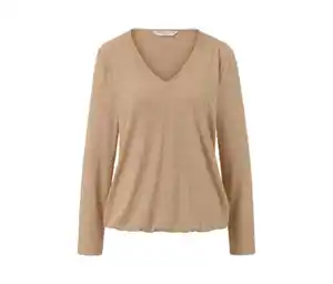 Strukturiertes Langarmshirt, camel