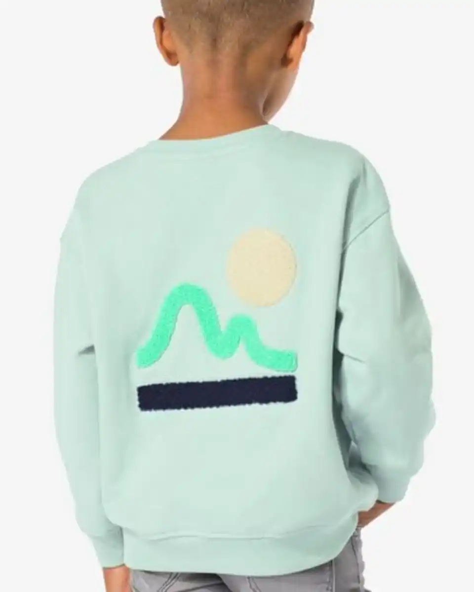 Bild 3 von Kinder-Sweatshirt, oversized, grafisches Muster blau