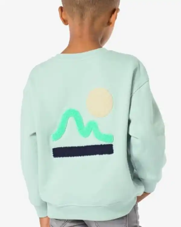 Bild 3 von Kinder-Sweatshirt, oversized, grafisches Muster blau