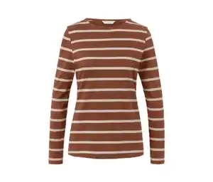 Gestreiftes Langarmshirt, cognac