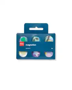 6er-Pack Magnete, Glas, Weltraum, Ø 3 cm