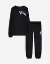 Bild 1 von Kinder Pyjama Set aus Langarmshirt und Hose - schwarz