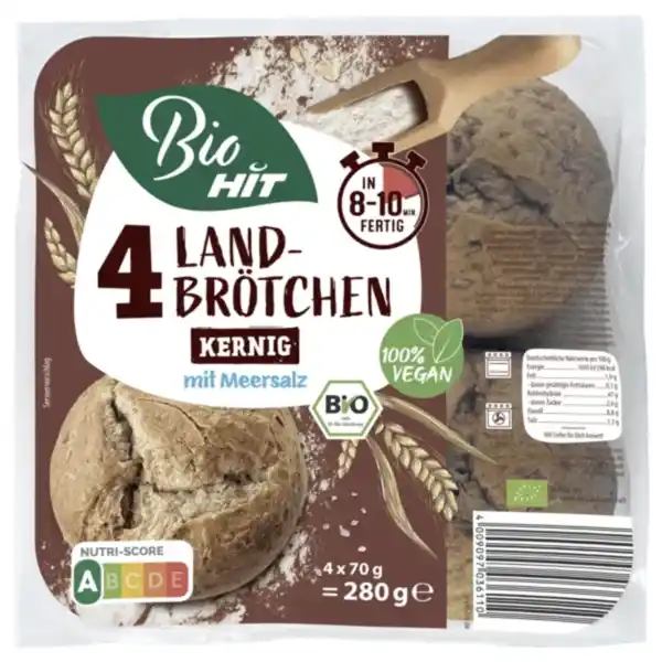 Bild 1 von HIT Bio Landbrötchen Kernig