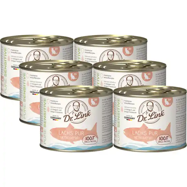 Bild 1 von Dr. Link® Katzenfutter Lachs pur, 6er Pack