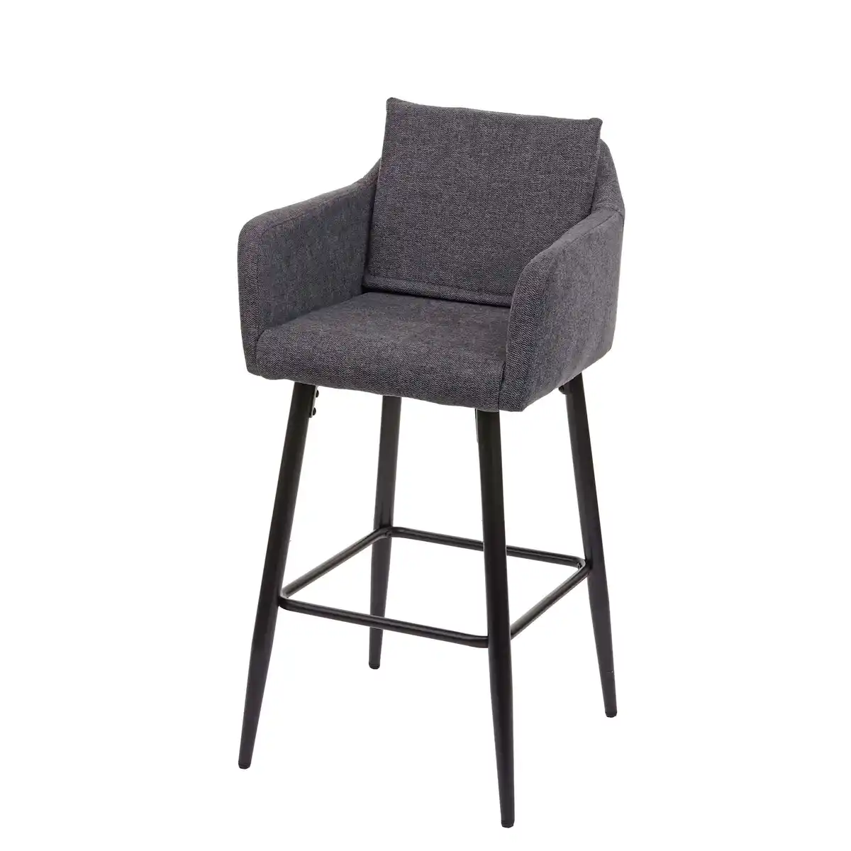 Bild 1 von Barhocker MCW-H93, Barstuhl Tresenhocker, Fußablage Metall ~ Stoff/Textil dunkelgrau