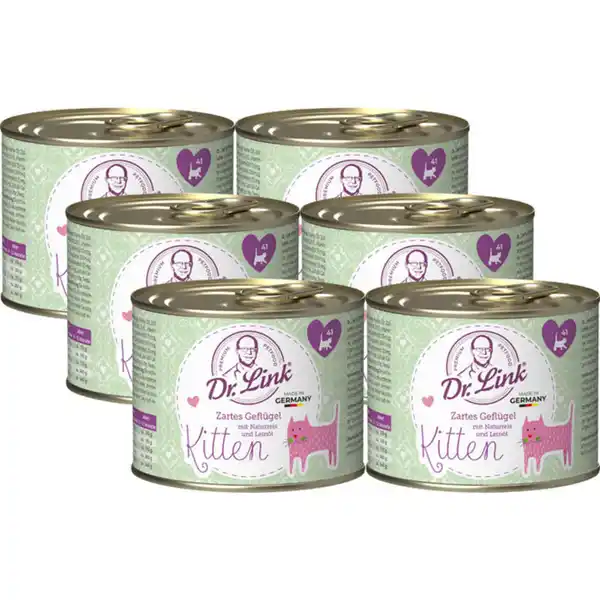 Bild 1 von Dr. Link® Kitten Zartes Geflügel mit Naturreis, 6er Pack