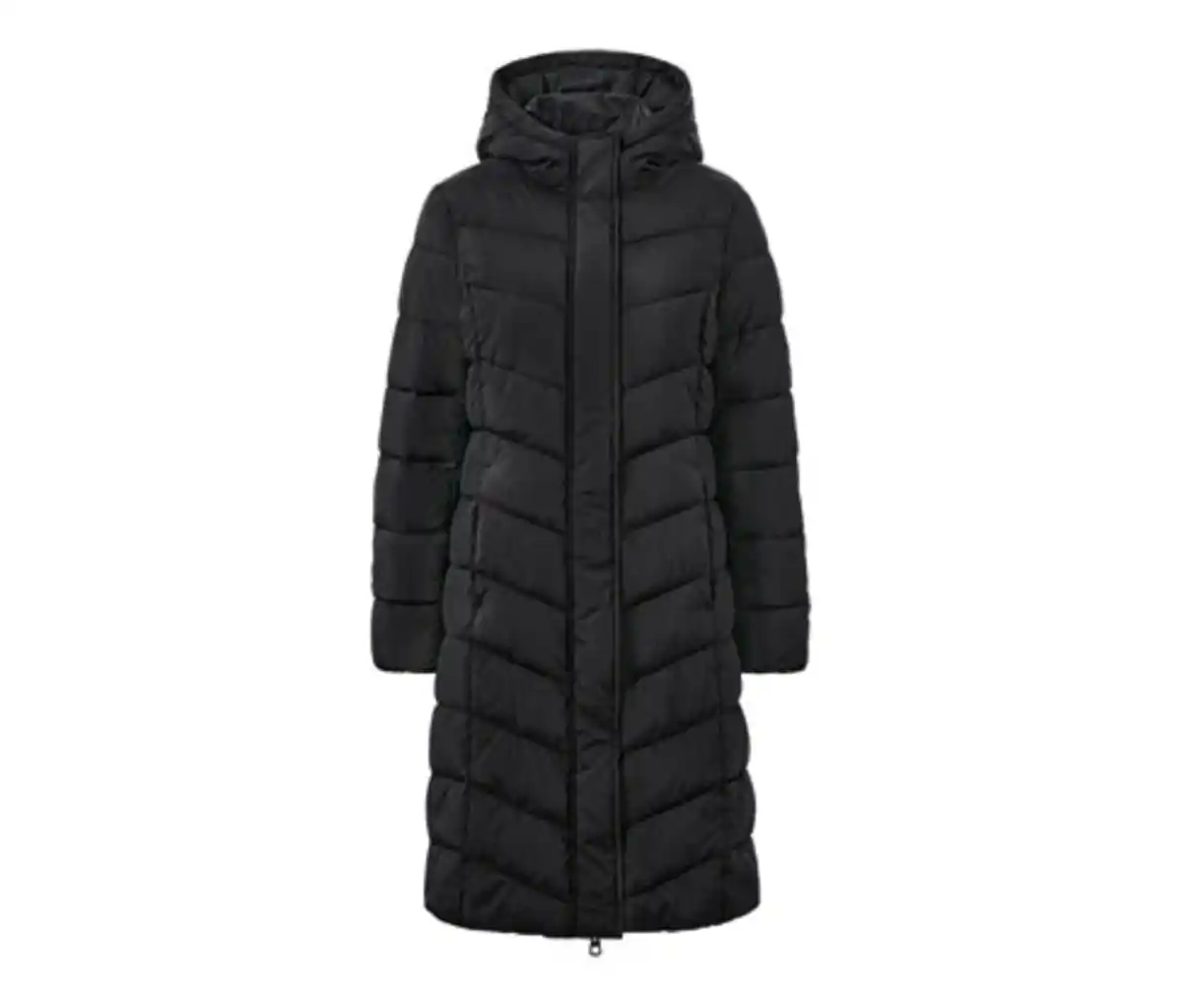 Bild 1 von Steppmantel mit Kapuze, schwarz