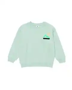 Kinder-Sweatshirt, oversized, grafisches Muster blau