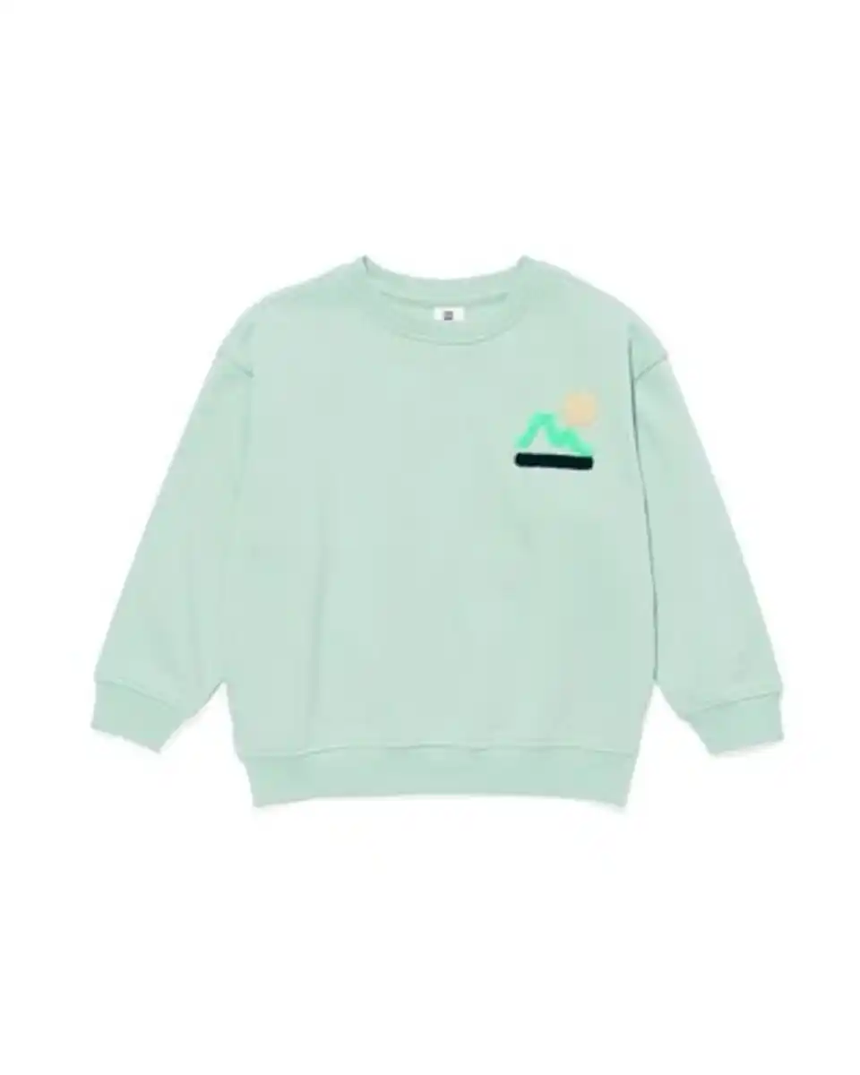 Bild 1 von Kinder-Sweatshirt, oversized, grafisches Muster blau