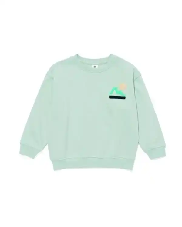Bild 1 von Kinder-Sweatshirt, oversized, grafisches Muster blau