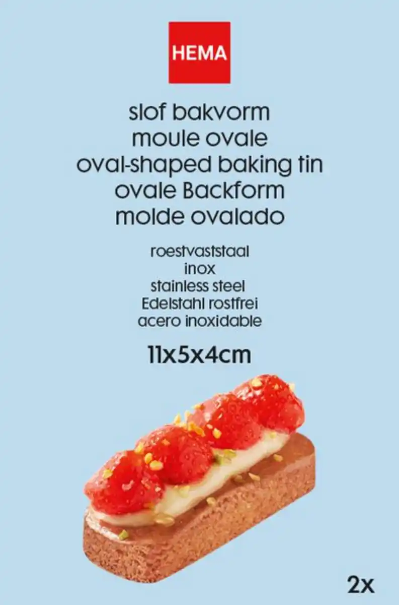 Bild 4 von 2er-Pack ovale Backformen, 11 x 5 x 4 cm