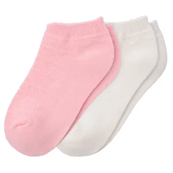 Bild 1 von 2 Paar Mädchen Sneaker-Socken im Set WEISS / ROSA